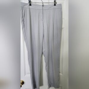 Halston Dove Gray Flat Front Straight Leg Dress Pants Womens Size 8